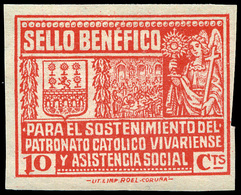 Ed. ** 773S Lugo. VIVERO. S/D. No Cat. Muy Raro. - Spanish Civil War Labels