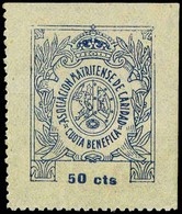 *** S/Cat. MADRID. Similar Nº 3 “50Cts.” Muy Raro - Spanish Civil War Labels