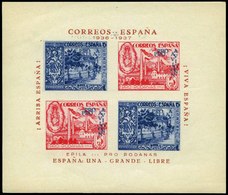 Ed. *** All. 28a Zaragoza.ÉPILA. Variedad Doble Impresión En La Sobrecarga. - Spanish Civil War Labels