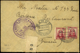 Ed. 685(2) - 1936.Menorca. Carta Cda Correo Aereo De Mahón A Francia Con Etiqueta Censura De Menorca - Republikeinse Uitgaven