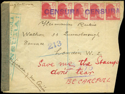 Ed. 752(5) - Certificada Por Avión A Inglaterra Utilizando Como Fechador “Censura”. Al Dorso Sello De “SRI Catalunya” - Republican Issues
