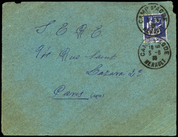 Frontal 1939. “Camp D’Agde 03-08-39” A Paris Y Cda Al S.E.R.E. Frontal. - Military Service Stamp