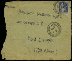 Frontal 1941. “Camp Argeles Sur Mer 29-23-41” Al “545 Gropu T.E.” En Montdauphin - Military Service Stamp