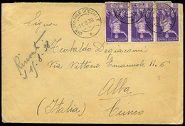 1938. Carta Cda A Italia Con Fechador “Uff. Postale Speciale 7-11/08/38” - Briefe U. Dokumente
