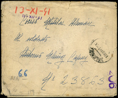 1941. 13/11/41. Carta Cda Desde Valencia Al Frente Ruso Con Marca “206” + Fechador “Valencia” - Covers & Documents