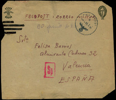 Carta Cda A Valencia Con Feldpost Nº 15997A “Regimiento Infanteria 260. Vierna. 2º Batallón” Lujo + Marca “SP” - Covers & Documents