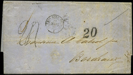 1860. Carta Entera Cda De La Habana A Burdeos Con Mat. Fechador De Los Correos Franceses “Et Unis…" - Cuba (1874-1898)