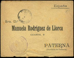 1898. Guerra De Cuba. Carta Cda De Cuba A Paterna (Valencia) Con Fechador “Sti. Spiritus” + Marca Franquicia Militar - Cuba (1874-1898)