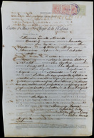 1894. Documento Del Obispado De La Habana, Con Sellos De Correos (116(3)+127) Como Uso Fiscal - Cuba (1874-1898)