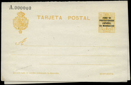 Ed. ** Entero Postal 17M Numeración Ceros. Rara. Cat.220€ - Marruecos Español