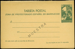 Ed. ** Entero Postal 22M Sobrec. “Muestra” Tirada 600. Rara. Cat. 160€ - Spanish Morocco