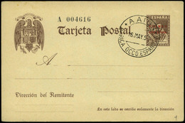 Ed. 0 Entero Postal 1AC - Rotura Y Pequeñas Rayas Continuas. Fechador Filatélico “Aaiun 16/May/51 Africa Occid. Esp.” - Spaanse Sahara