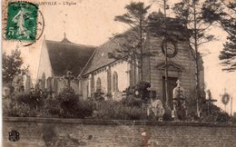 CPA, Blainville, L'Eglise Avec Cimetiere Autour - Blainville Sur Mer