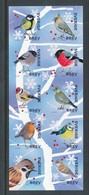 Sweden 2018. Facit # 3255-3264. Set Of 10 From Booklet SH110. Winter Birds, Booklet. MNH (**) - Unused Stamps