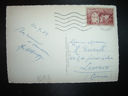 CP Pour La FRANCE TP LA MAISON DES VALLEES 8F OBL.MEC.12-9 1954 ANDORRE LA VIEILLE - Lettres & Documents