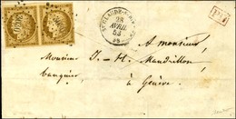 PC 3030 / N° 1 Paire, Belles Marges Càd T 15 St CLAUDE-S-BIENNE Sur Lettre Adressée à Genève Au Tarif Frontalier, Au Ver - 1849-1850 Ceres