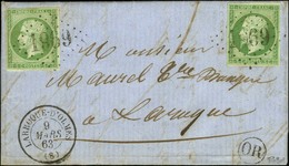 GC 1969 / N° 12 (2) Càd T 15 LAROQUE-D'OLMES (8) Sur Lettre Locale. 1863. - SUP. - R. - 1853-1860 Napoléon III