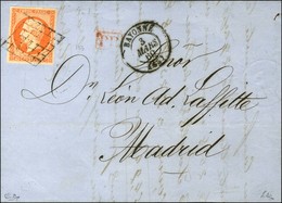 Grille / N° 16 Càd T 15 BAYONNE (64) Sur Lettre Pour Madrid. 1860. - SUP. - R. - 1853-1860 Napoléon III
