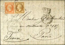 PC 3704 / N° 13 + 16 Càd ALEXANDRIE / EGYPTE 4 MARS 62, Au Recto Grand Cachet POSTA EUROPEA / CAIRO. - TB. - 1853-1860 Napoléon III