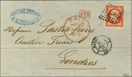 PC 1896 / N° 17 Nuance Vermillonée, Belles Marges Càd 4 MARSEILLE 4 (12) Sur Lettre 2 Ports Pour Londres. 1857. - SUP. - - 1853-1860 Napoleon III