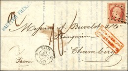 Rouleau De Gros Points / N° 17 Càd PARIS (60) Sur Lettre En Double Port Insuffisamment Affranchie Pour Chambéry (Royaume - 1853-1860 Napoléon III