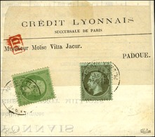 Càd PARIS / PL. DE LA BOURSE / N° 19 + 20 Sur Imprimé Sous Bande Pour Padoue. 1869. - TB. - R. - 1862 Napoleon III