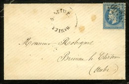 GC 2190 / N° 29 Cachet Provisoire Circulaire MANTES-S-SEINE Sur Lettre Pour Brienne-le-Château. Cachet Rarissime. - TB / - 1863-1870 Napoléon III. Laure