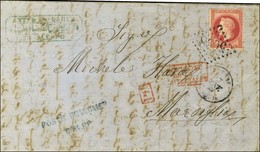 GC 5098 / N° 32 Càd SMYRNE / TURQUIE 17 JANV. 69 Sur Lettre D'Alep Pour Marseille. Au Recto, Griffe Bleue POSTE FRANCAIS - 1863-1870 Napoleon III With Laurels