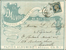 Etoile / N° 37 Càd PARIS (60) Sur Magnifique Enveloppe Publicitaire Pour Marseille. 1871. - SUP. - R. - 1870 Belagerung Von Paris
