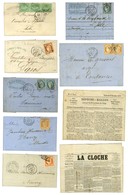 Lot De 11 Lettres Du Siège Dont Le Journal-ballon La Cloche Ayant Voyagé Sans Timbre. - TB. - 1870 Belagerung Von Paris
