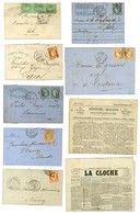 Lot De 11 Lettres Du Siège Dont Le Journal-ballon La Cloche Ayant Voyagé Sans Timbre. - TB. - 1870 Beleg Van Parijs