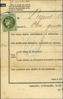 Càd GRENOBLE / N° 39 Sur Avertissement. 1871. - TB. - R. - 1870 Bordeaux Printing