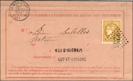 GC 2255 / N° 43 Belles Marges Càd T 16 LE MAS D'AGENAIS (45) Sur Avis De Réception. 1871. - SUP. - 1870 Emisión De Bordeaux