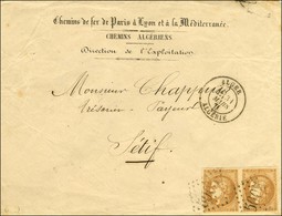 GC 5005 / N° 43 Paire, Belles Marges Càd ALGER / ALGERIE Sur Lettre Pour Sétif. - TB. - SUP. - 1870 Ausgabe Bordeaux