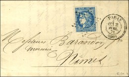 Etoile évidée / N° 46 Càd PARIS (60) 3 AVRIL 71 Sur Lettre Pour Nimes (période De La Commune), Au Verso Càd D'arivée JUI - 1870 Ausgabe Bordeaux