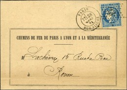 Etoile 23 / N° 46 Càd PARIS / RUE ALIGRE 28 MARS 71 Sur Avis Des Chemins De Fer Pour Rouen. - SUP. - R. - 1870 Ausgabe Bordeaux