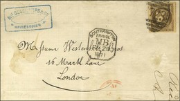 Killer 723 / N° 47 Superbes Marges Cachet SOUTHAMPTON / FRANCE / MB Sur Lettre Du Havre Pour Londres. 1871. - TB / SUP.  - 1870 Bordeaux Printing