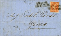 FRANCIA / VIA DI MARE / N° 48 Sur Lettre De Marseille Pour Gênes. 1871. - TB / SUP. - R. - 1870 Emissione Di Bordeaux