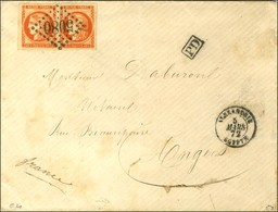 GC 5080 / N° 48 Paire Avec Variété 4 Retouché Càd ALEXANDRIE / EGYPTE 5 MARS 72 Sur Lettre Pour Angers. - SUP. - R. - 1870 Bordeaux Printing