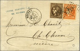 GC 2654 / N° 47 + 48 Càd T 17 NEVERS (56) Sur Lettre 3 Ports. 1872. - TB. - R. - 1870 Ausgabe Bordeaux