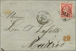 GC 2145a / N° 49 Càd T 16 LYON / LES TERREAUX Sur Lettre Pour Madrid. 1871. - TB. - R. - 1870 Bordeaux Printing