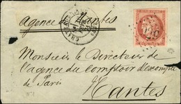 GC 929 / N° 49 Nuance Groseille Càd T 17 CHATEAUBRIANT (42) Sur Devant De Lettre Pour Nantes. 1871. - TB. - R. - 1870 Emission De Bordeaux