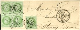 GC 2489 / N° 53 Bloc De 4 + 1 Ex. Càd T 17 MONTMEDY (53) Sur Lettre Pour Stenay. 1875. - TB / SUP. - R. - 1871-1875 Ceres