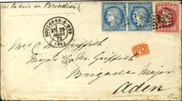 GC 549 / N° 32 + 60 Paire Càd T 17 BOULOGNE-S-MER (61) Sur Lettre Pour Aden. 1872. - TB / SUP. - R. - 1871-1875 Ceres