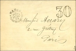 Cachet D'essai PARIS / PLACE DE LA BOURSE (type II) + Taxe 30 DT. 1880. - SUP. - 1876-1878 Sage (Type I)