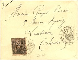 Cachet D'essai PARIS / PL. DE LA BOURSE 19 MARS 1890 (type VII) / N° 97 Sur Lettre Pour La Suisse. - TB / SUP. - R. - 1876-1878 Sage (Typ I)