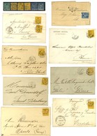 Lot De 34 Lettres + 6 Détachés Avec Oblitérations Cachets D'essais PLACE DE LA BOURSE. Bel Ensemble. - TB. - 1876-1878 Sage (Typ I)