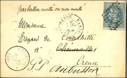 GC 2523 / N° 29 Càd PARIS / MONTROUGE-PARIS 4 OCT. 70 Sur Carte Pour Chénérailles Réexpédiée à Aubusson, Au Recto Càd T  - Guerre De 1870