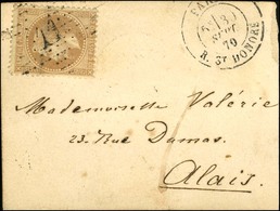 Etoile 11 / N° 28 Càd PARIS R St HONORE 30 SEPT. 70 Sur Carte Pour Alais, Au Verso Càd D'arrivée 23 OCT. 70. LE NON DENO - Krieg 1870