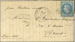 GC 2170 / N° 29 Càd PARIS / LA MAISON-BLANCHE 1 OCT. 70 Sur Lettre Pour Brest, Au Verso Càd D'arrivée 15 OCT. 70. LE WAS - War 1870